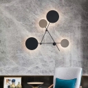 4 Lights Minimalistic Style Round Shape Metal Flush Mount Wall Sconce