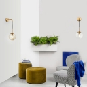 Minimalism Flush Mount Wall Sconce Basic Globe Glass for Living Room
