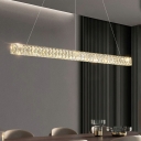 LED Minimalism Island Chandelier Lights Crystal Linear for Dinning Room