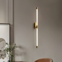 Minimalism Linear Flush Mount Wall Sconce Metal LED for Living Room