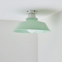 1 Light Minimalist Style Cone Shape Metal Flush Mount Ceiling Light