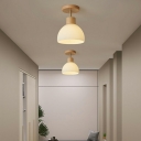Nordic Log Style Minimalist Glass Ceiling Light Fixture for Balconies and Aisles