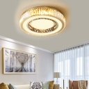 LED Light Luxury Round Crystal Flushmount Ceiling Light for Bedroom and Living Room