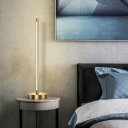 1 Light Modernist Style Linear Shape Metal Night Table Lamps for Bed