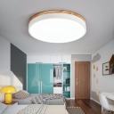 Wood Flush Mount Ceiling Light Fixtures Macaron for Living Room