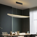 LED Minimalism Island Chandelier Lights Metal Linear for Dinning Room