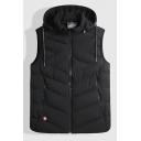 Guys Freestyle Pure Color Sleeveless Hooded Relaxed Zip Down Waistcoat