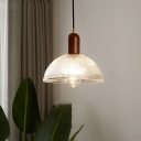Japanese Retro Pendant Lamp with Glass Shade for Dining Room and Bedroom