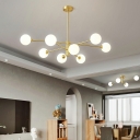 10 Lights Traditional Style Ball Shape Metal Chandelier Lighting Fixture
