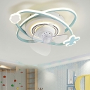 3 Lights Kids Style Oval Shape Metal Flush Mount Ceiling Light Fixtures