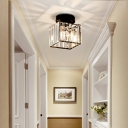 Crystal Semi Flush Mount Ceiling Fixture Elegant for Living Room