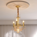 4 Lights American Country Style Crystal Chandelier for Bedroom and Dining Room