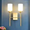 Traditional Wall Mounted Vanity Lights Cylinder Glass for Bathroom