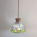 1 Light Tiffany Style Cone Shape Metal Commercial Pendant Lighting