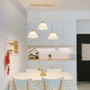 Minimalism Hanging Pendant Lights White Basic Wood for Dinning Room