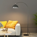1 Light Simplistic Style Dome Shape Metal Standing Floor Lights for Living Room