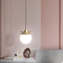 1 Light Warehouse Style Crown Shape Metal Pendant Lighting Fixtures