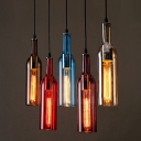 American Creative Color Wine Bottle Glass Pendant Light for Bar and Restaurant