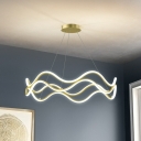 Metal Linear Chandelier Lighting Fixtures LED Minimalism for Living Room