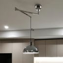 French Medieval Bauhaus Pendant Lamp in Chrome for Dining Room and Bedroom
