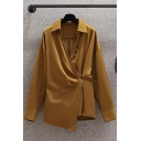 Fashion Plain Single Button Spread Collar Long Sleeve Regular Trench Coat for Girls