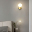2 Lights Contemporary Style Ball Shape Metal Wall Sconce Light Fixtures