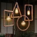 Industrial Style Retro Creative Hemp Rope Pendant Lights for Bars and Restaurants