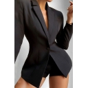 Popular Ladies Lapel Collar Contrast Color Single Button Blazer with Shorts Slim Suit Set