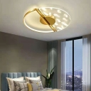 Simplicity Semi Flush Mount Ceiling Fixture Feather LED for Living Room