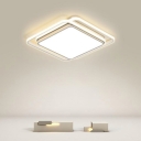 3 Lights Minimalism Style Square Shape Metal Flush Mount Light Fixture