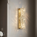 1 Light Minimalism Style Rectangle Shape Crystal Wall Lighting Fixtures