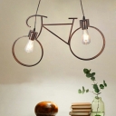 Industrial Style Personalized Bicycle Shape Pendant Light for Restaurant