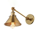 1 Light Warehouse Style Cone Shape Metal Wall Sconce Lighting
