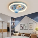 LED Creative Cartoon Planet Flushmount Ceiling Light for Children's Bedroom