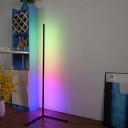 1 Light Minimalism Style Linear Shape Metal Standing Floor Light for Living Room