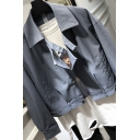 Girls Creative Pure Color Pocket Lapel Collar Long-Sleeved Slim Fit Button Fly PU Jacket