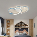 2 Lights Kids Style Heart Shape Metal Ceiling Flush Mount Lights