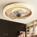 LED Minimalism Ceiling Fans Drum Macaron Nordic Style for Living Room