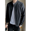 Men Dashing Plain Pocket Decoration Long Sleeves Fitted Stand Collar Zip Closure Jacket
