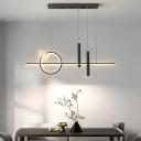 Minimalism Island Pendant Lighting Metal LED Linear for Dinning Room