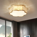 Retro Crystal Flower Shaped Ceiling Lamp for Bedroom and Living Room