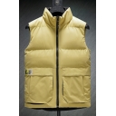 Freestyle Pure Color Big Pocket Sleeveless V-Neck Zip Up Relaxed Vest for Boys