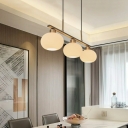 Metal and Glass Island Chandelier Lights Minimalism for Dinning Room