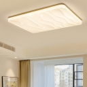 1 Light Contemporary Style Geometric Shape Wood Flush Mount Ceiling Light