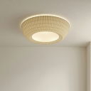 1 Light Traditional Style Geometric Shape Fabric Ceiling Flush Mount Lights