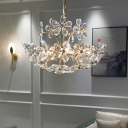 6 Lights Traditional Style Flower Shape Metal Ceiling Pendant Light