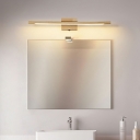 Japanese Style LED Strip Vanity Light in Wood Grain Color for Bathroom