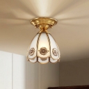 1 Light Traditional Style Bell Shape Metal Flush Mount Light Fixture
