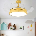 Creative Drum Ceiling Fans Minimalism Basic mETAL Macaron for Living Room