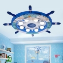8 Lights Kids Style Dome Shape Metal Flush Mount Ceiling Light